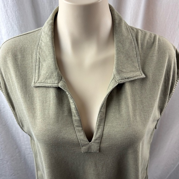 Kit and Ace Cap-Sleeve Pullover Collar Olive Green Top L/XL - Picture 5 of 7